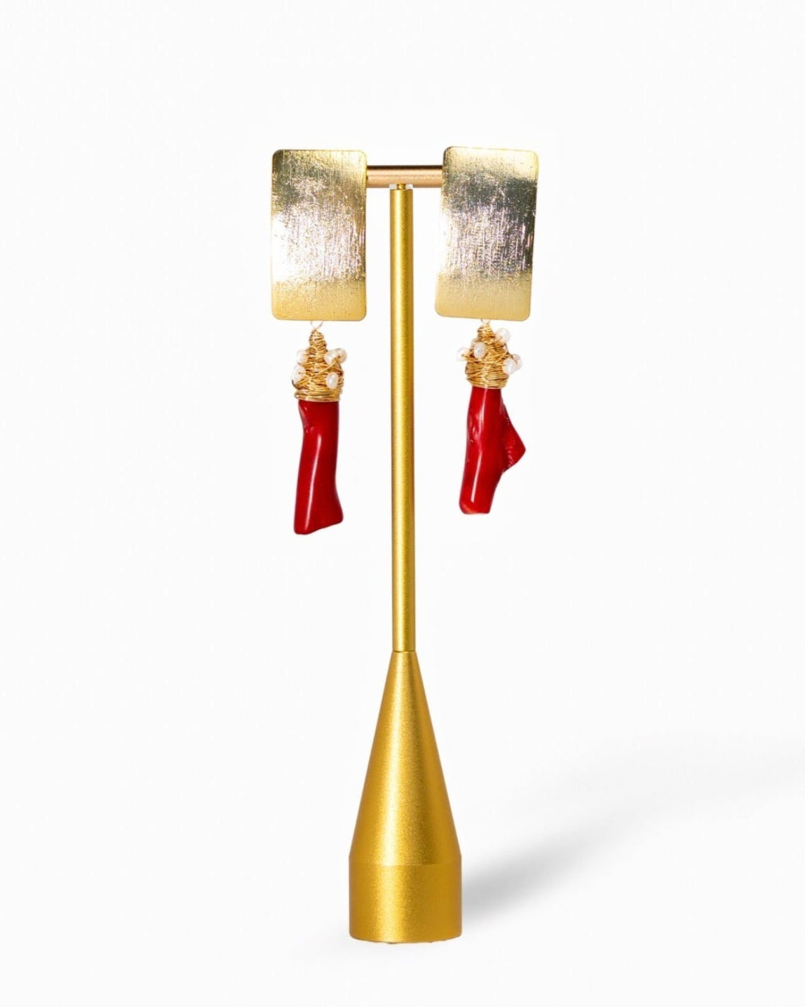 Red Coral Earrings