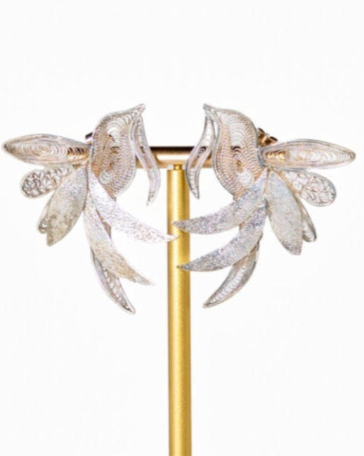 Sterling Silver Filigree Hummingbird Earrings