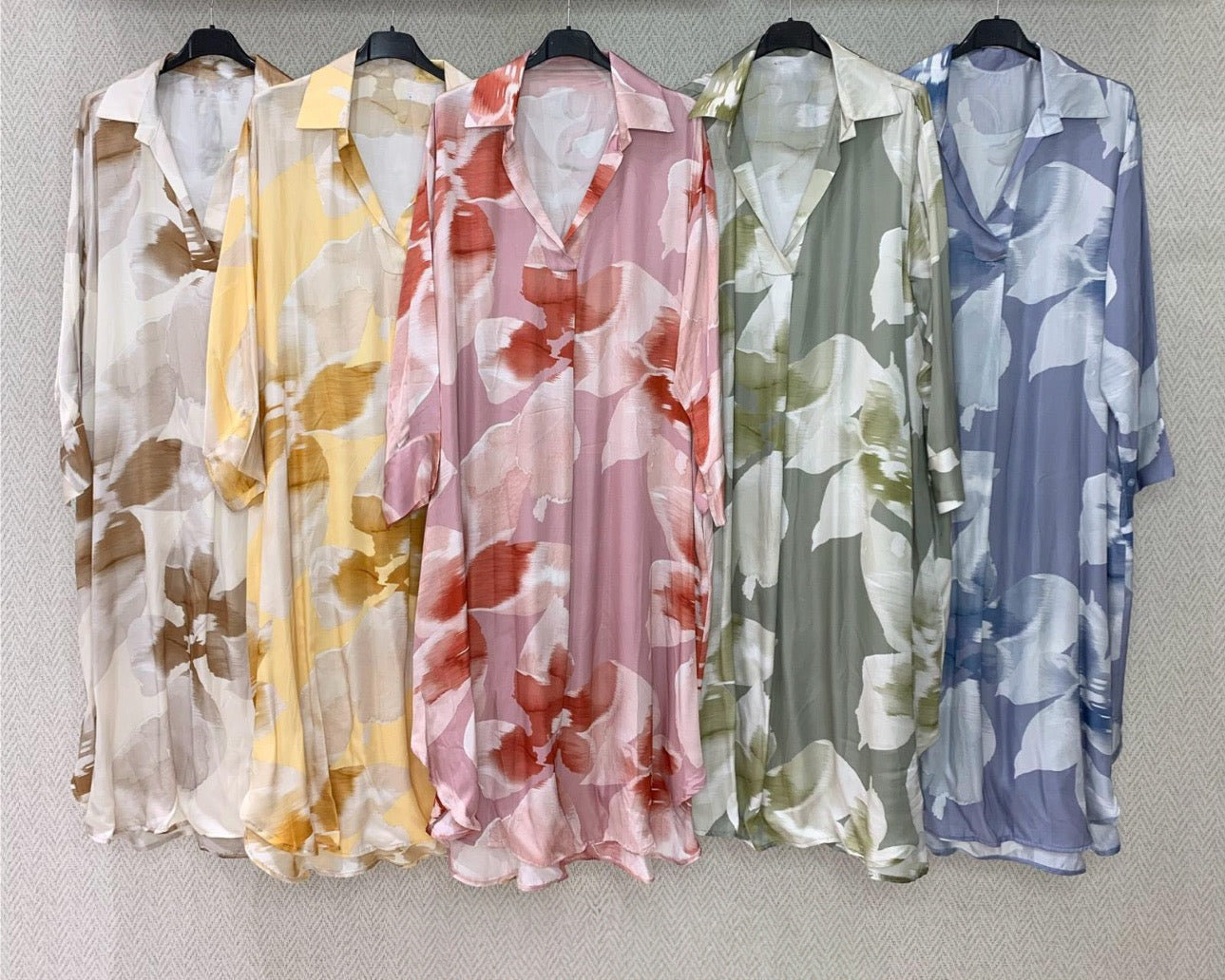 Floral Silk Shirt Dress
