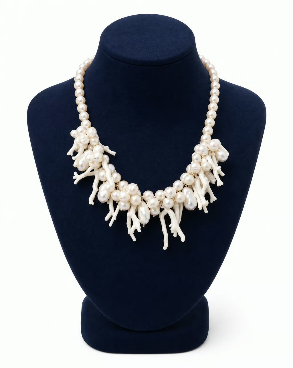 Marina Genuine Pearl & Coral Statement Necklace