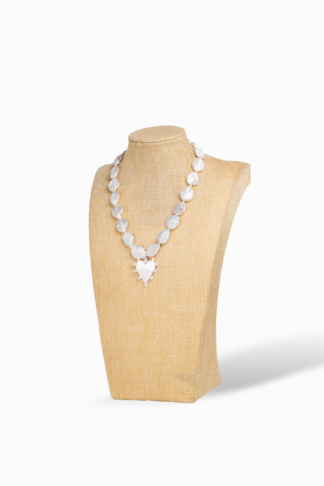 Coin Pearl Heart Necklace