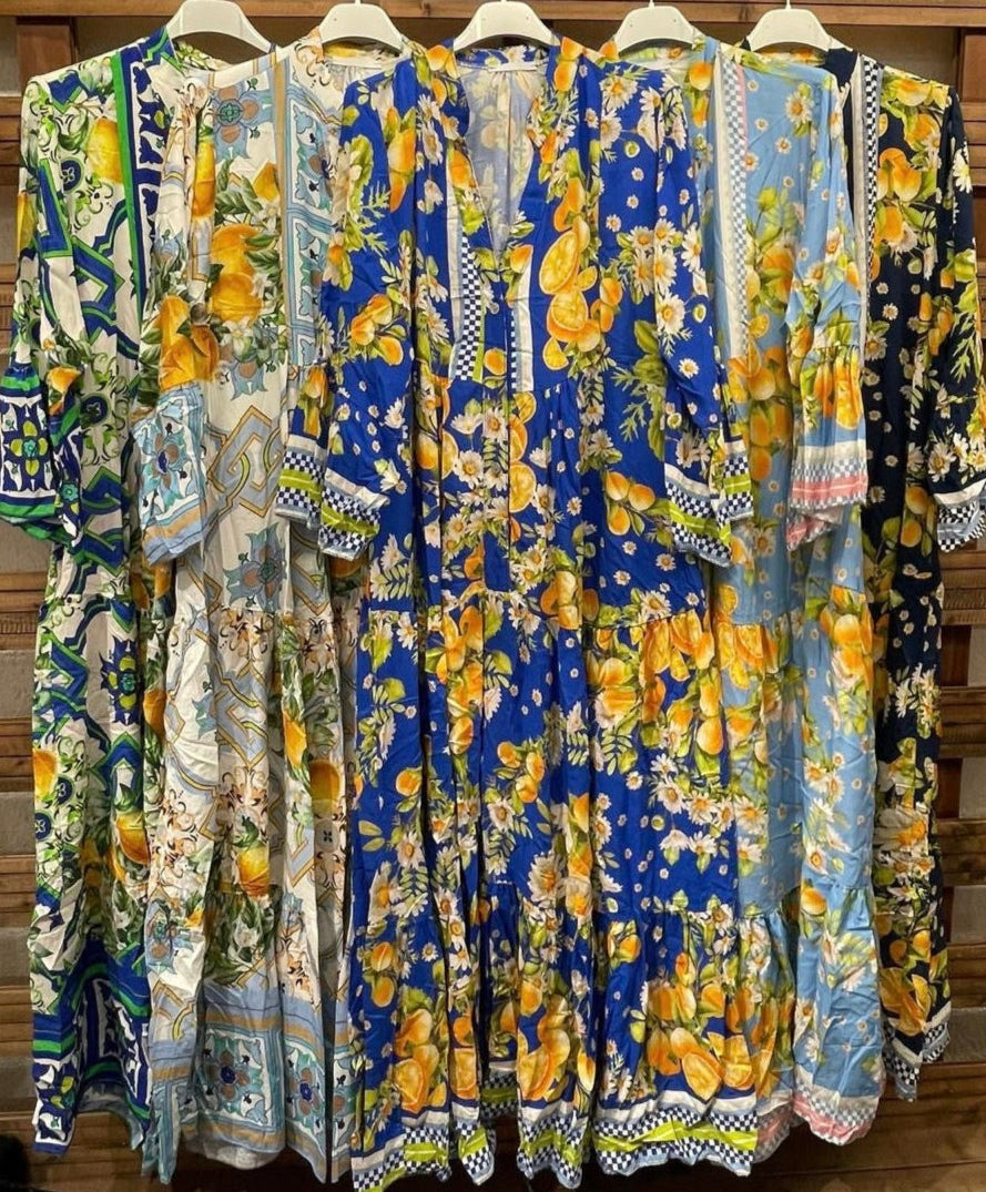 Dolce Vita Lemon Print Maxi Dress – Bold, Bright & Italian-Coast Inspired