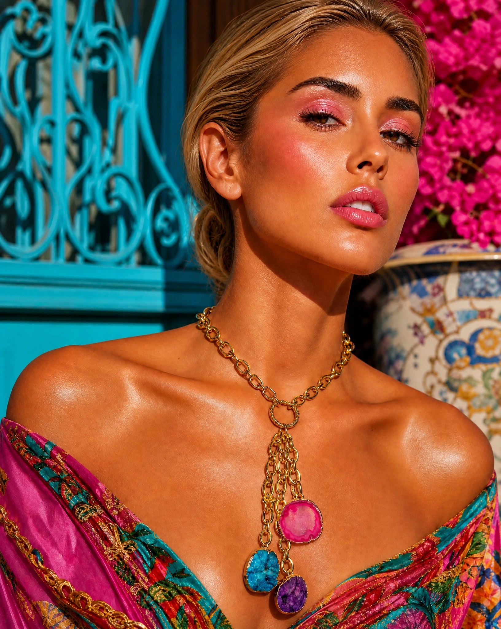 Marbella Gemstone Drop Necklace