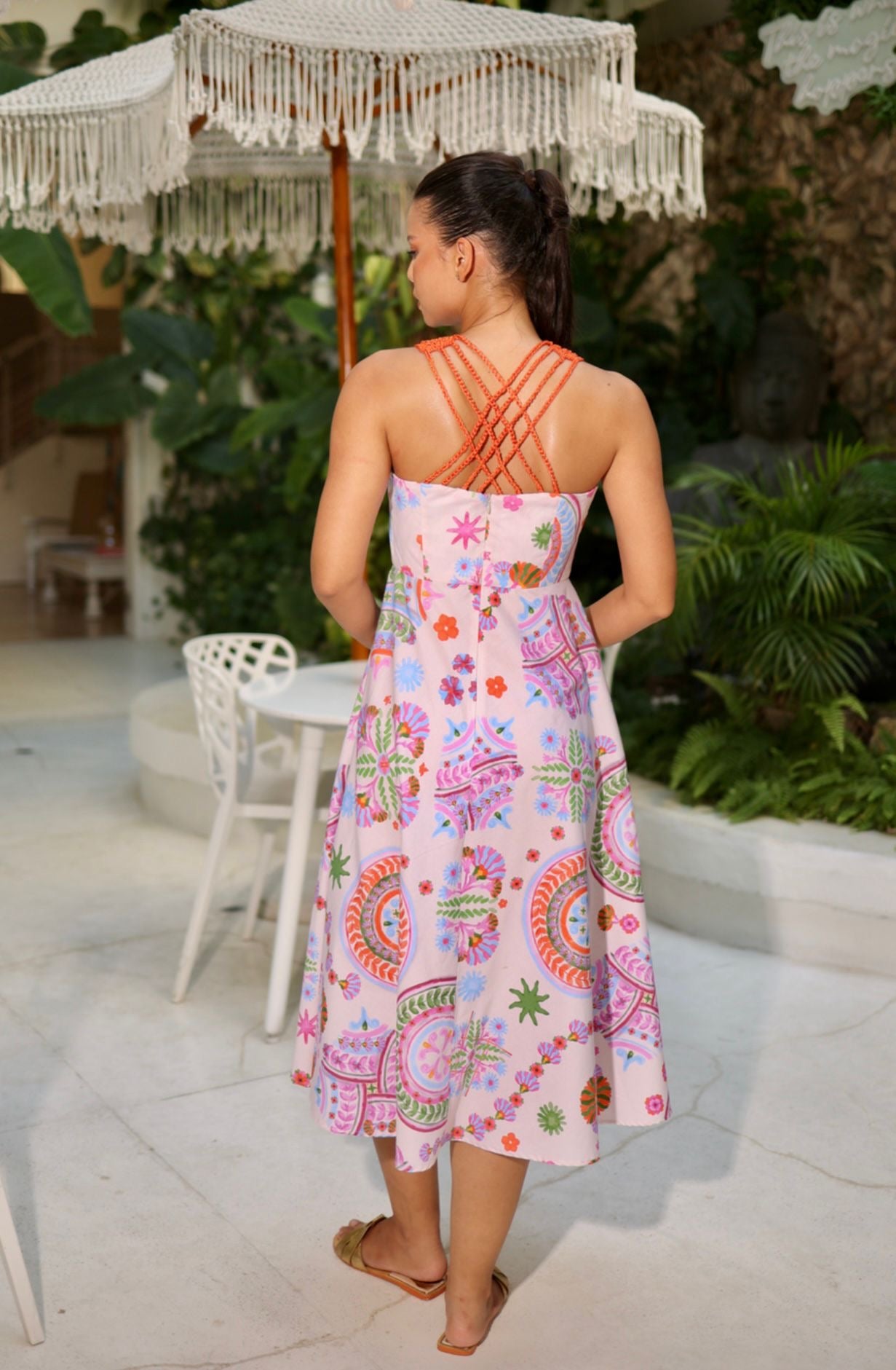 Mandala Strappy Midi Dress