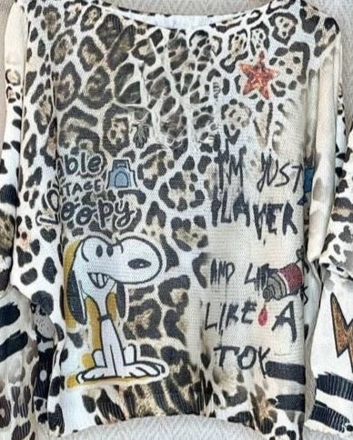 Snoopy Graphic Knit Tops