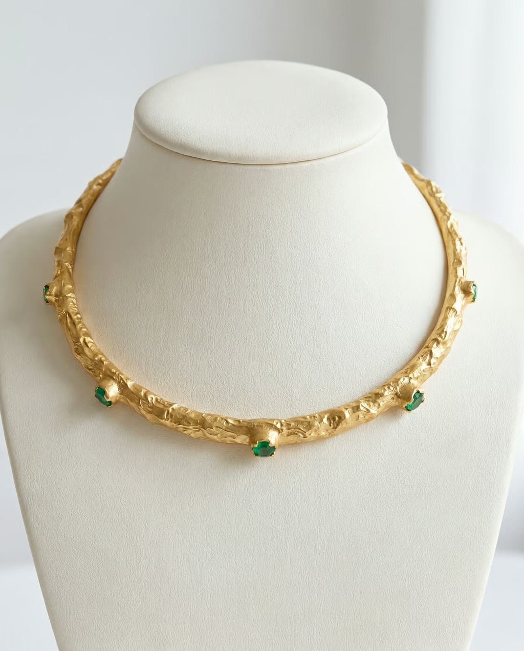 Verde Raw Emerald Gold Choker