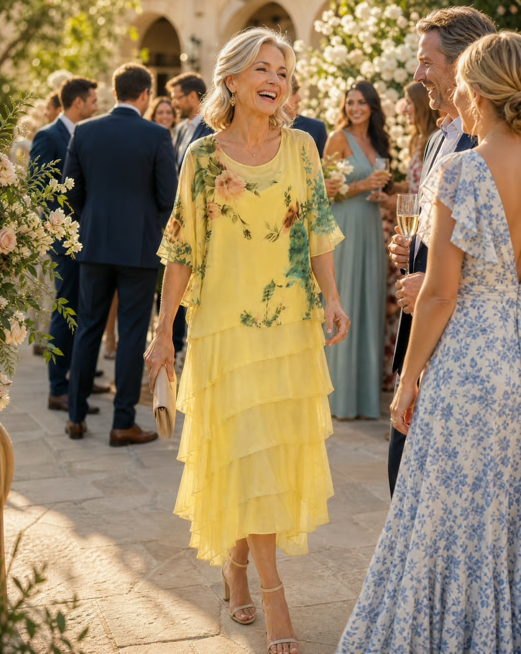 Golden Garden Tiered Dress
