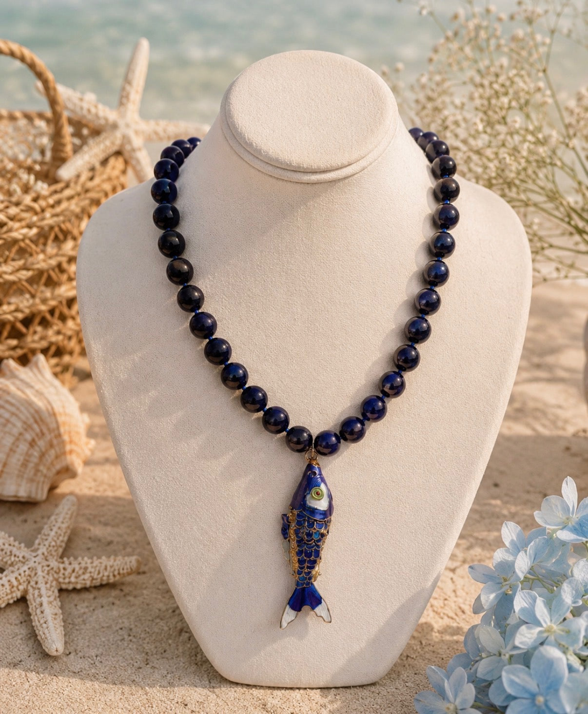 Mediterranean Koi Statement Necklace