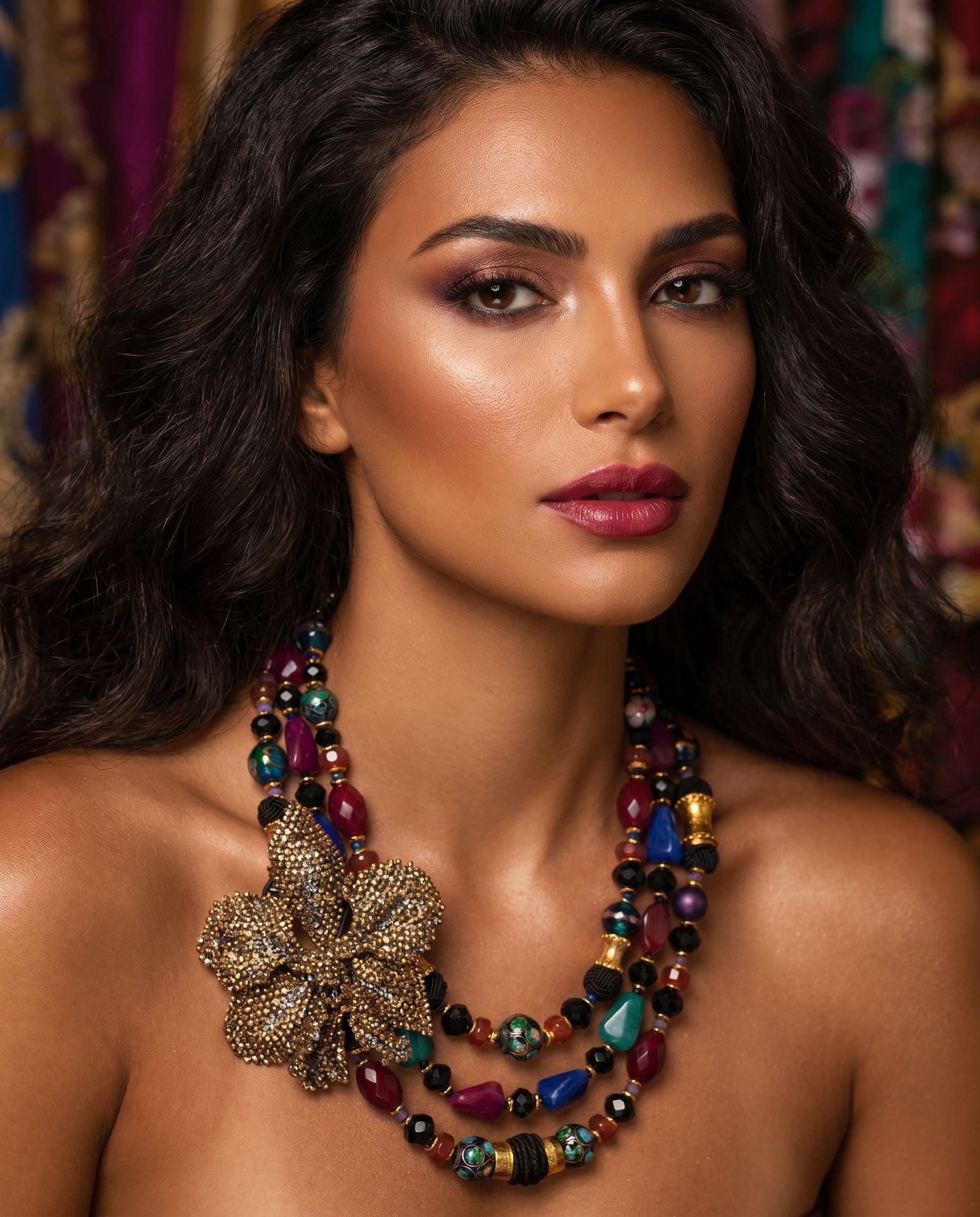 Valencia Floral Beaded Necklace