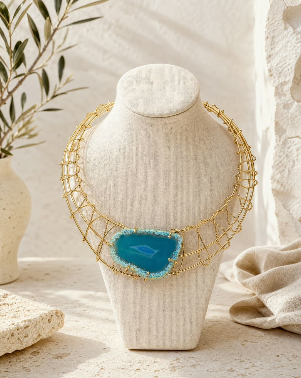 Azure Tide Agate Necklace