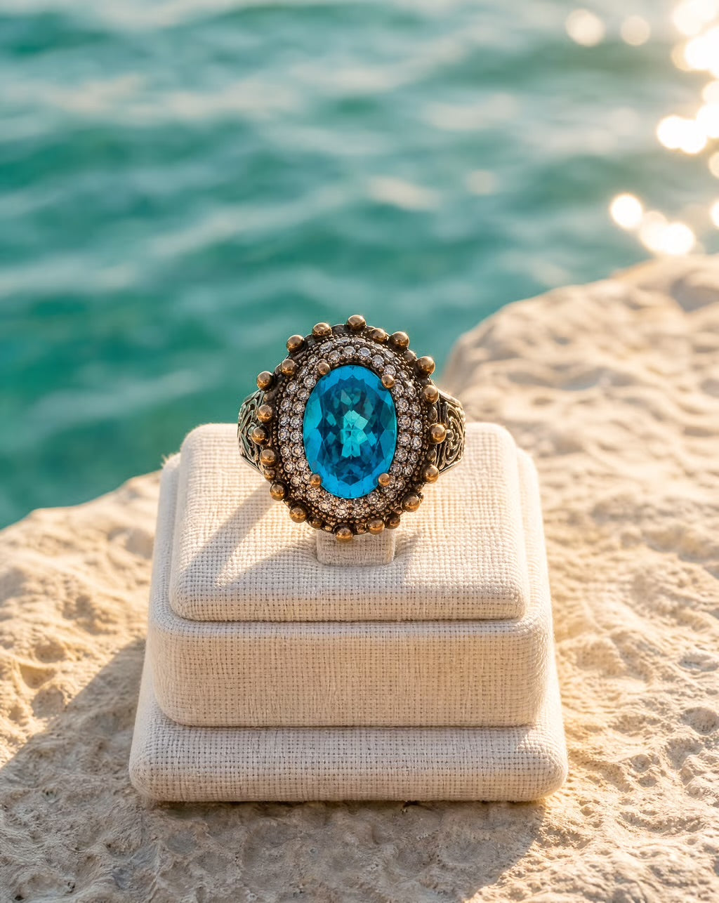 Sultan’s Blue Topaz Turkish Ring