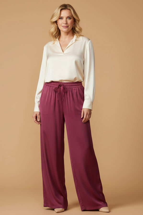 Refined Silk Drawstring Pant