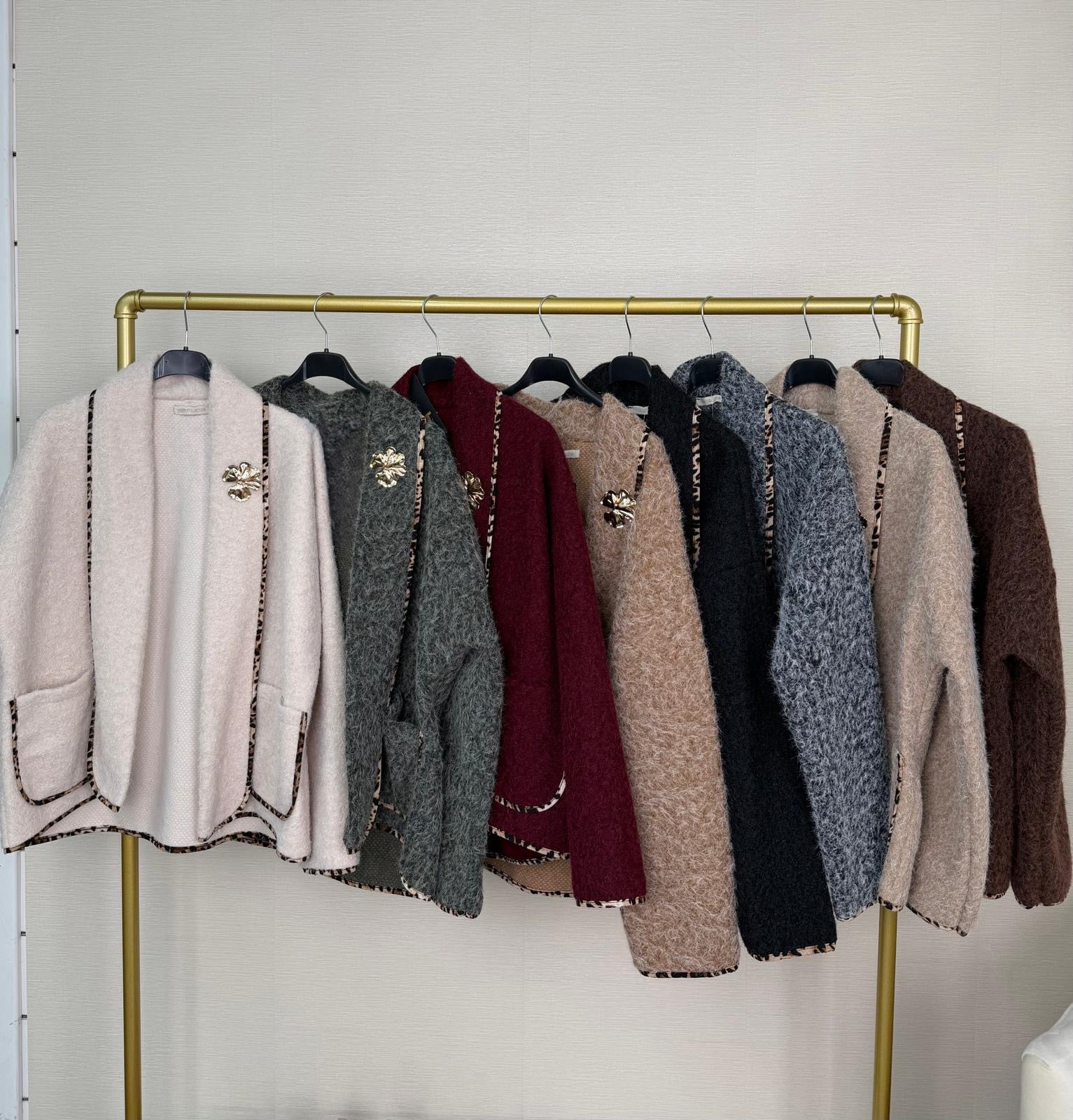 Leopard Trim Cozy Jacket