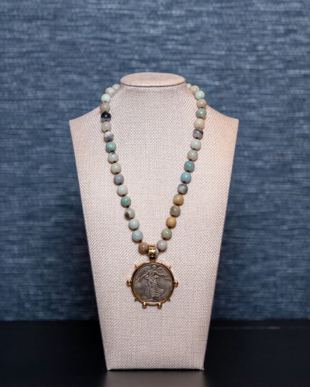 Amazonite Victory Medallion Necklace