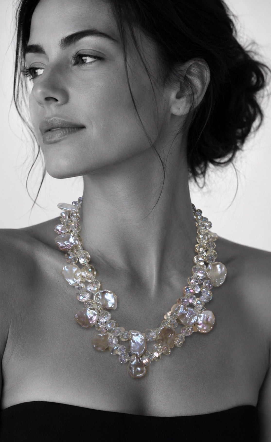 Santorini Pearl Cascade Necklace