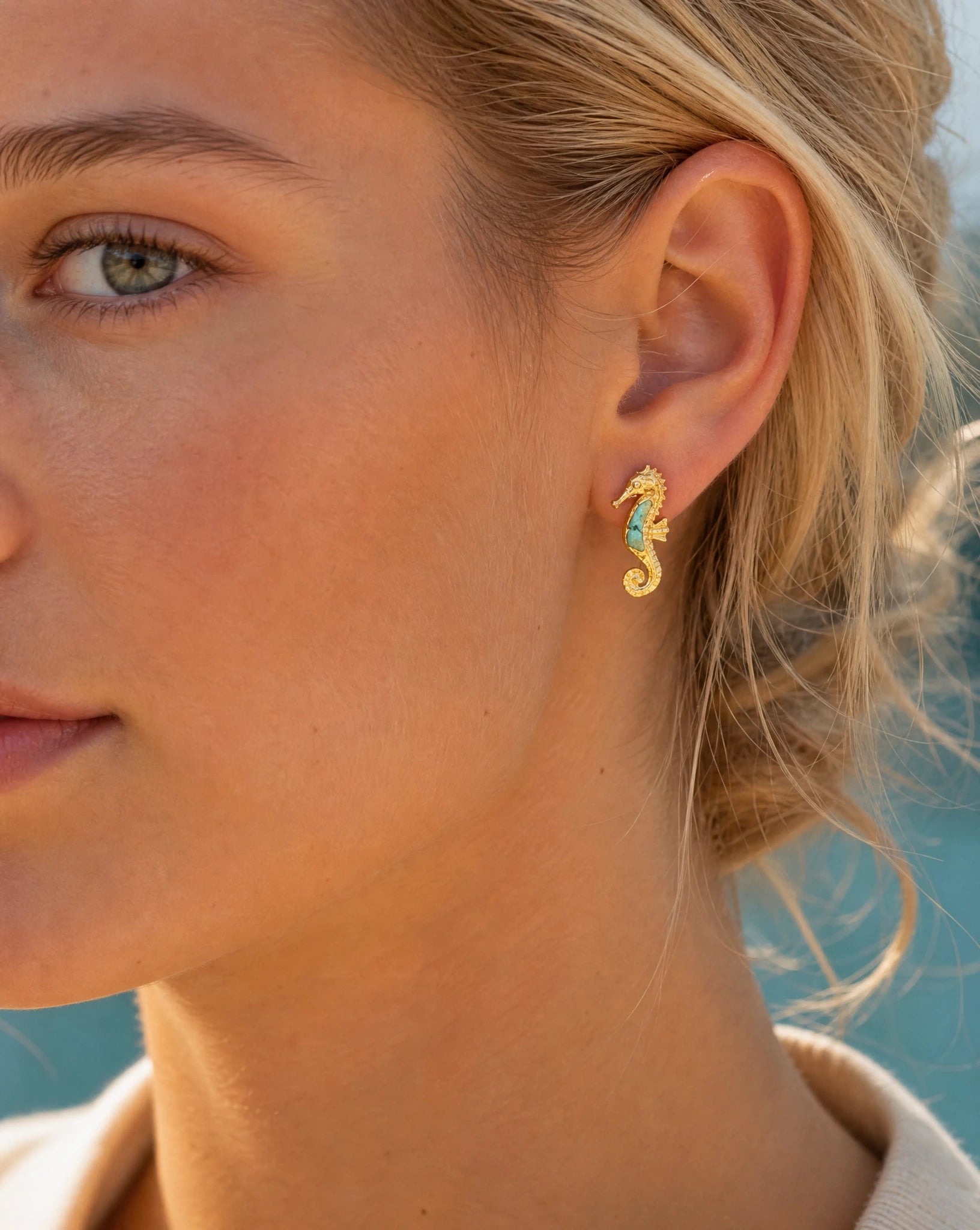 Emerald Seahorse Earrings