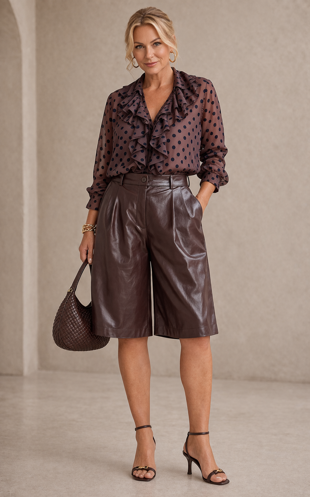 Vegan Leather Bermuda Shorts