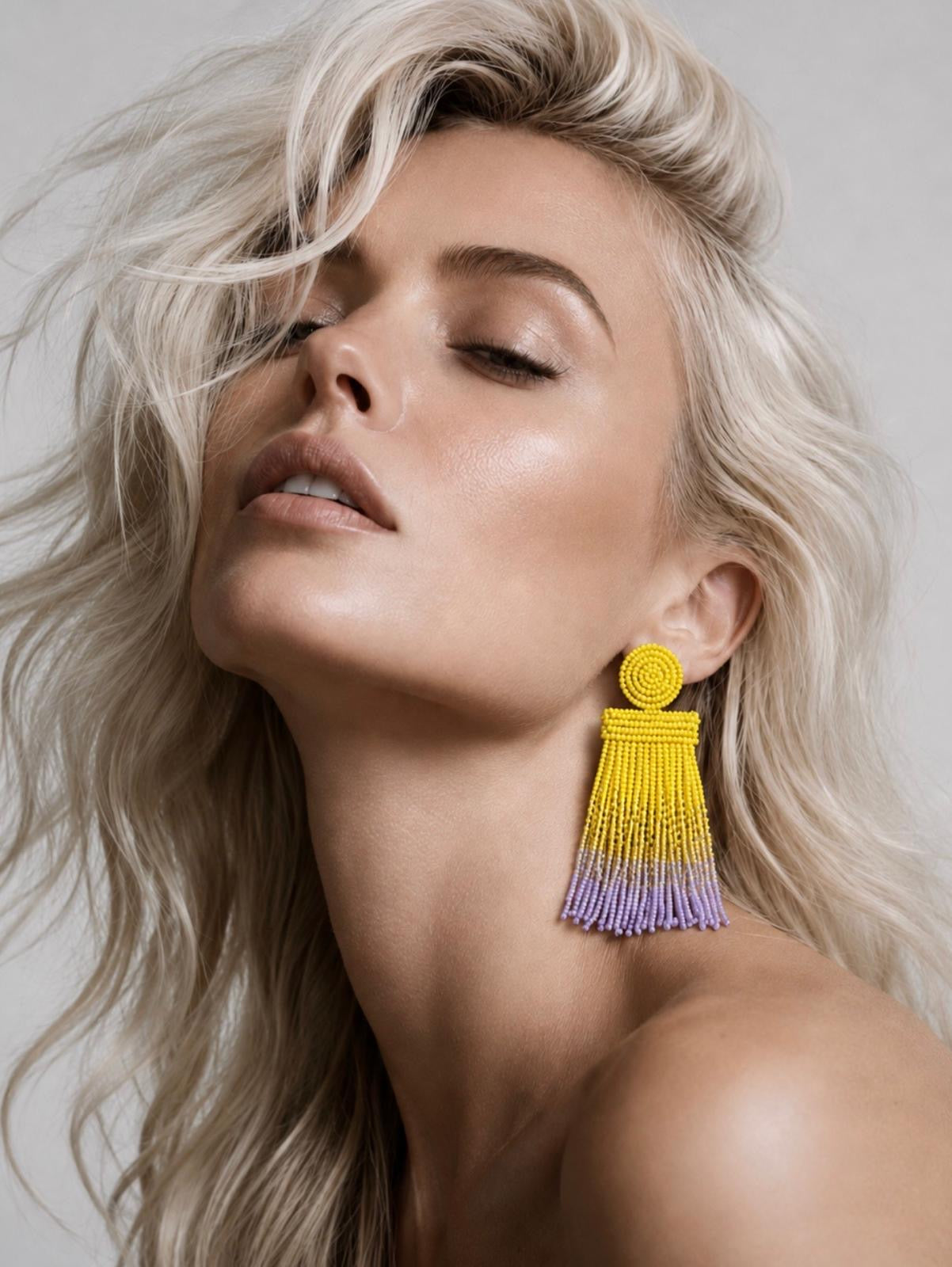 The Mariposa Beaded Tassel Earrings