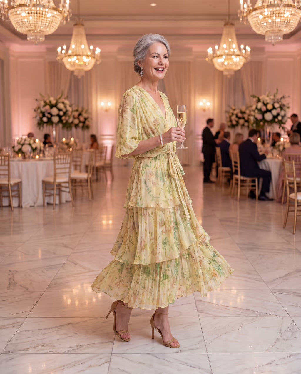Floral Layered Tier Dress