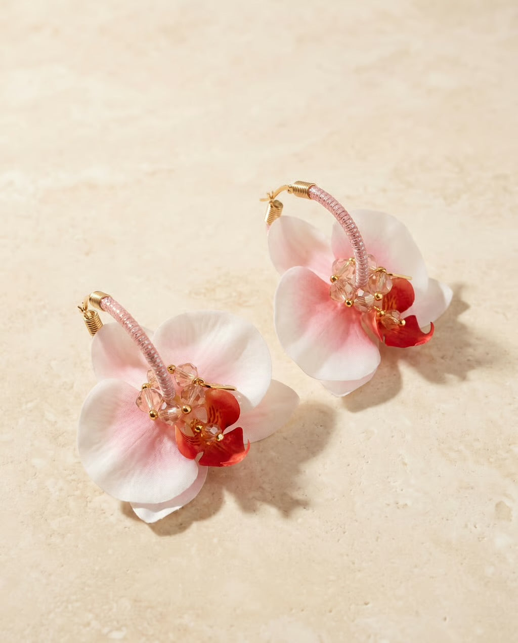 Blushing Orchid Hoop Earrings