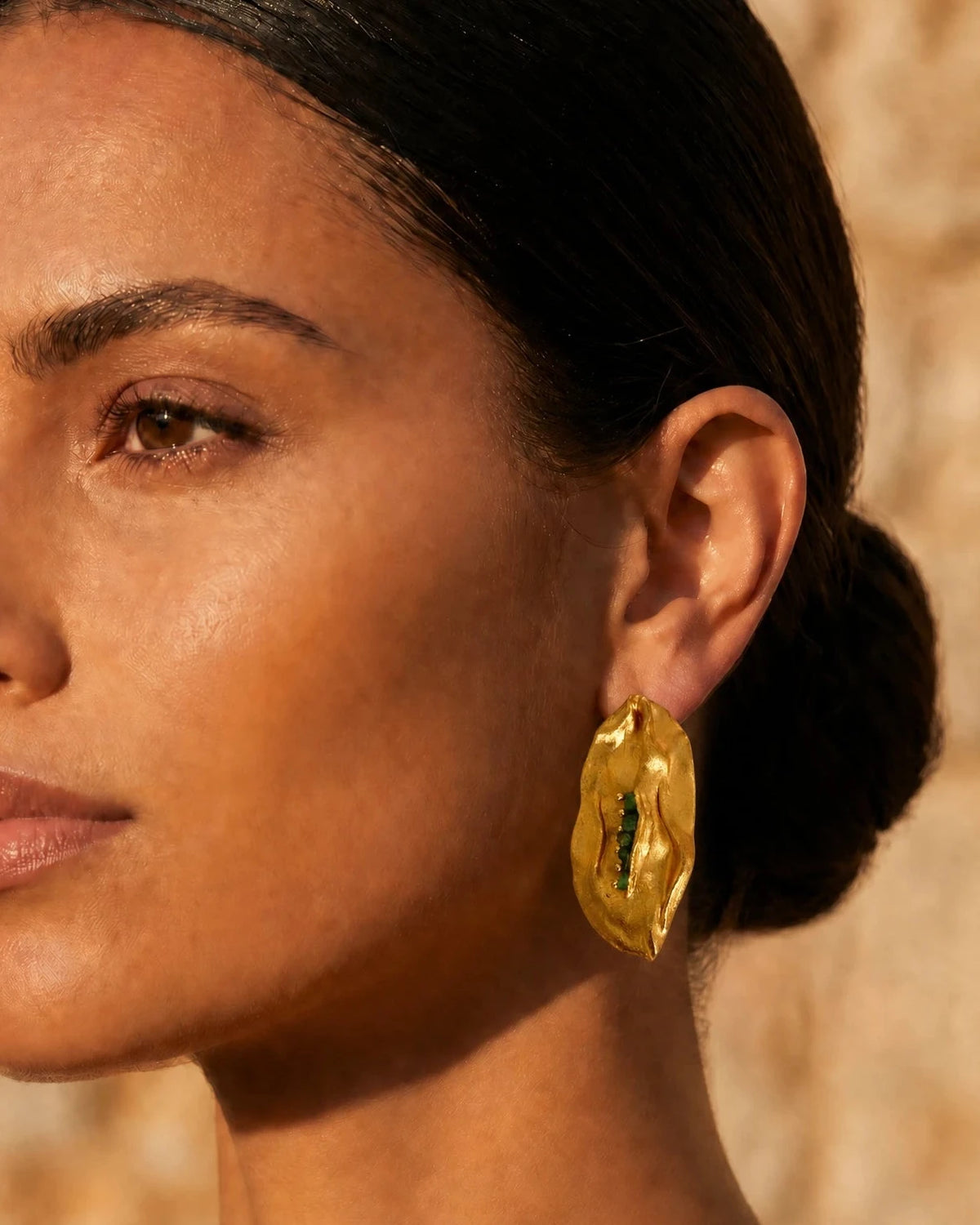 Gold statement earrings