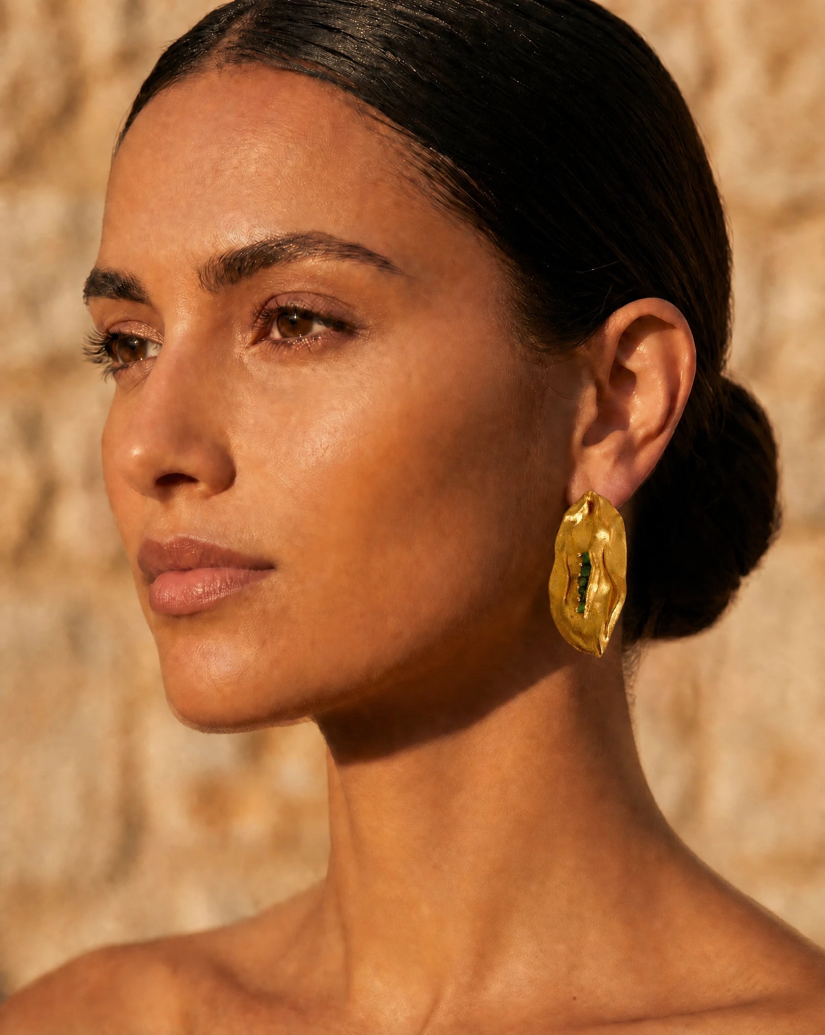 Verdant Gold Statement Earrings