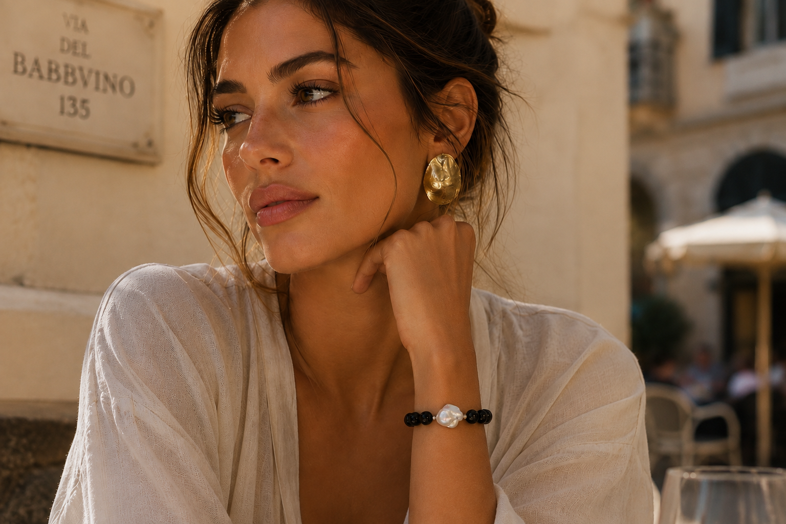 Midnight Tide Pearl Bracelet