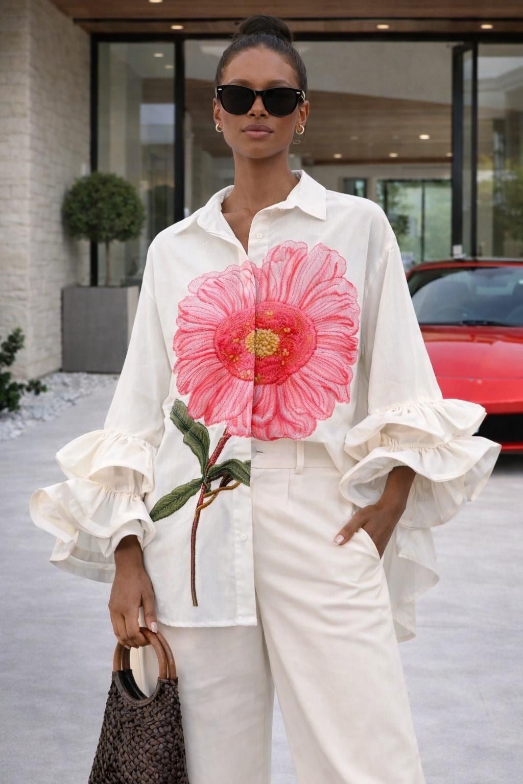 The Bloom Statement Linen Blouse