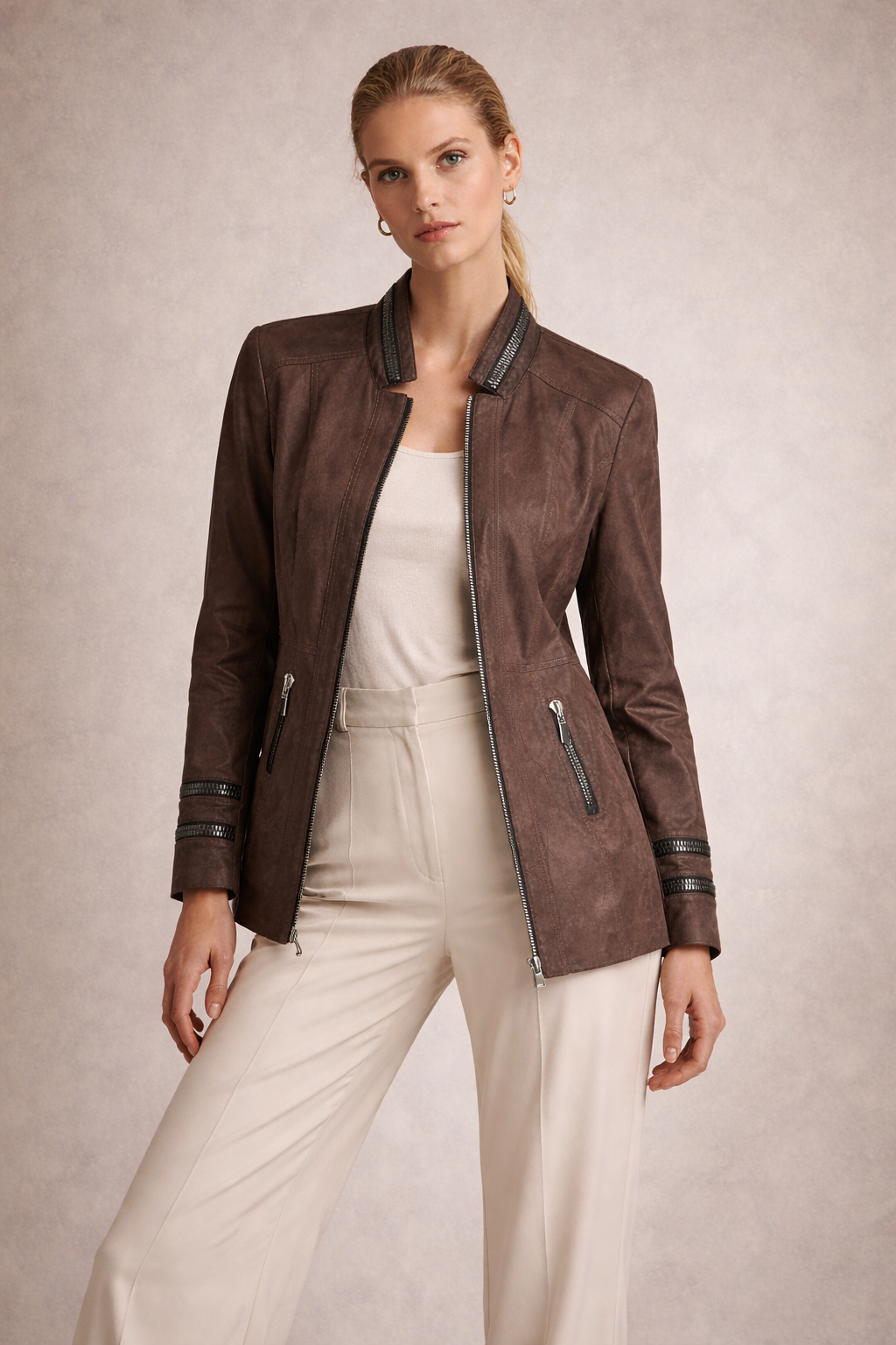 Espresso Zip-Front Jacket