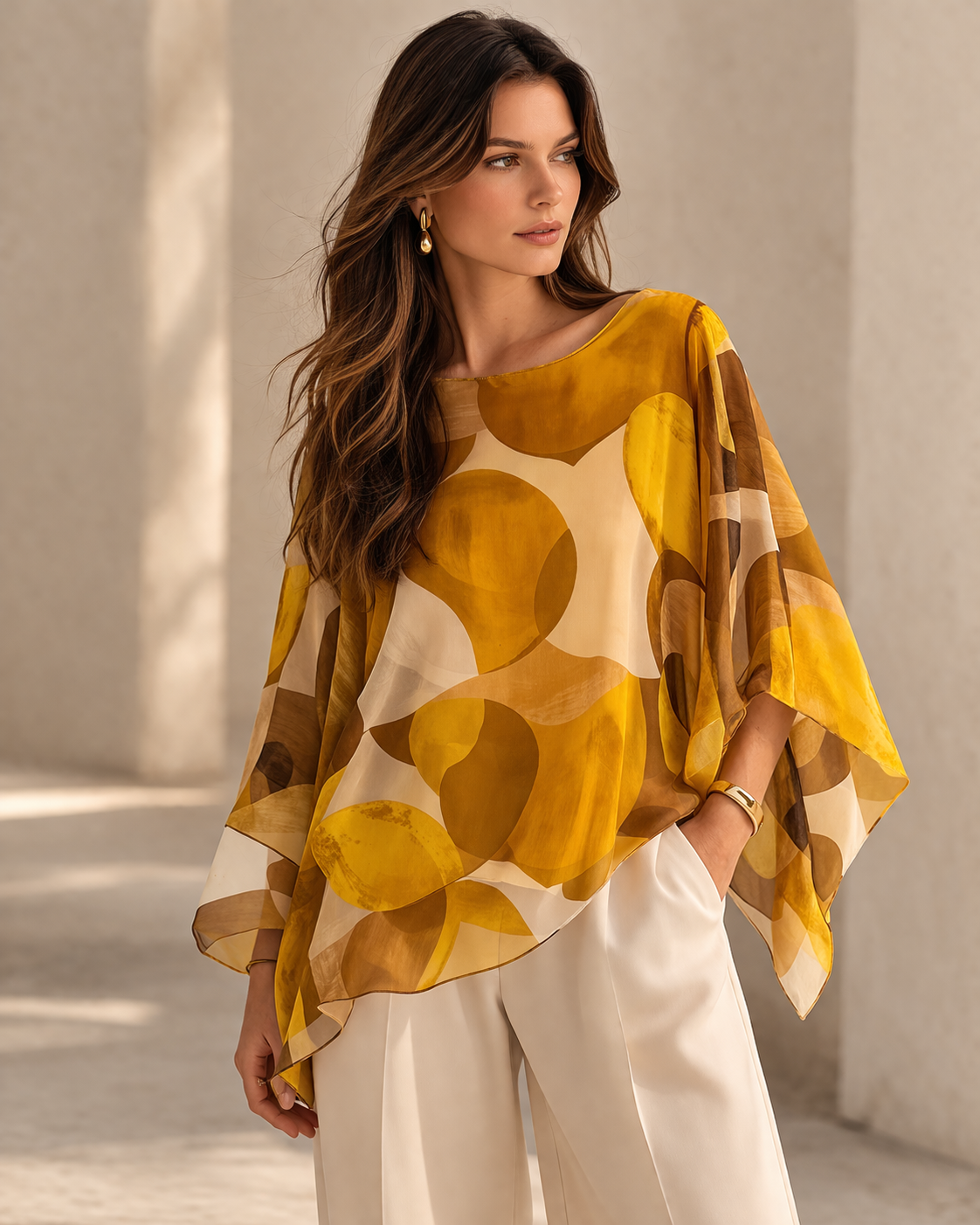 Sheer Circle Print Blouse
