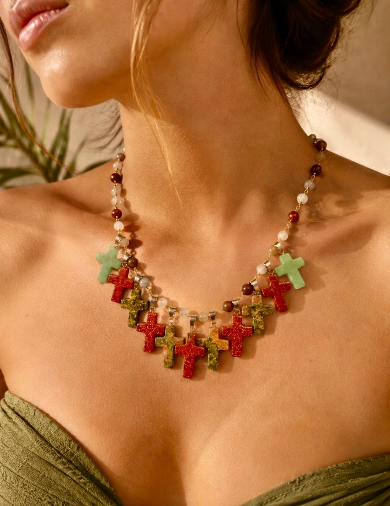 Terra Cross Statement Necklace