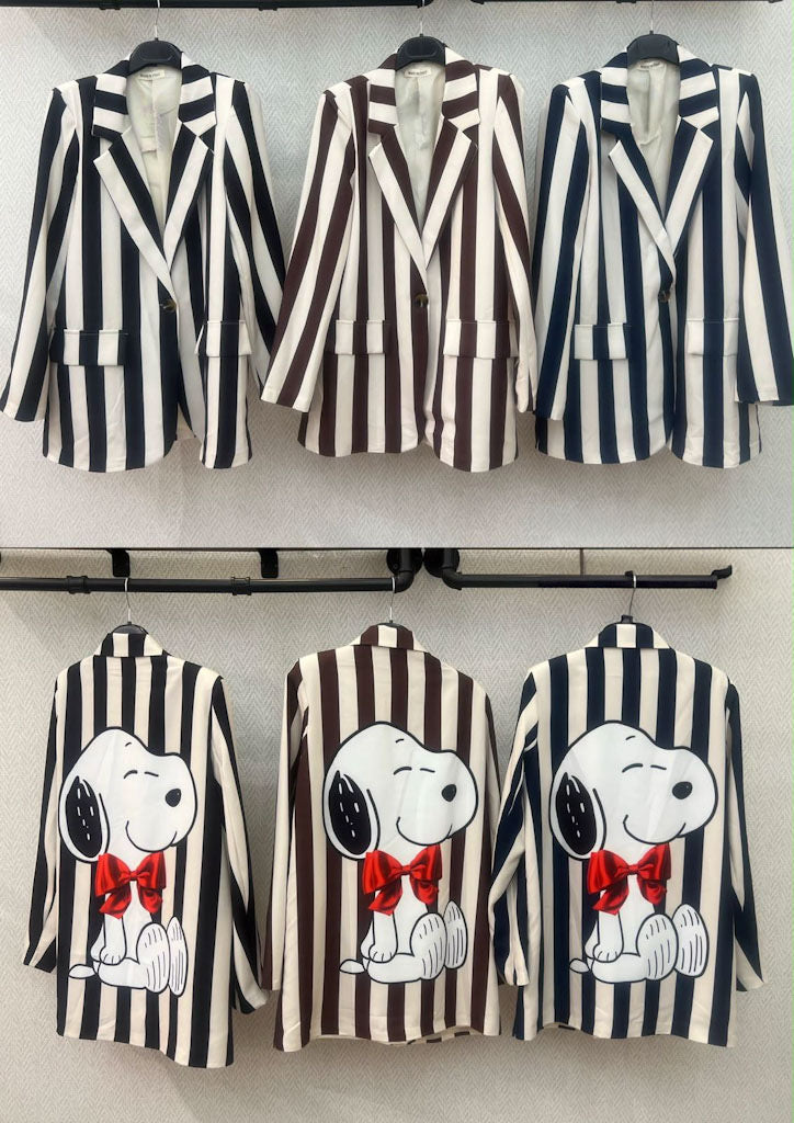 Snoopy Stripe Statement Blazer