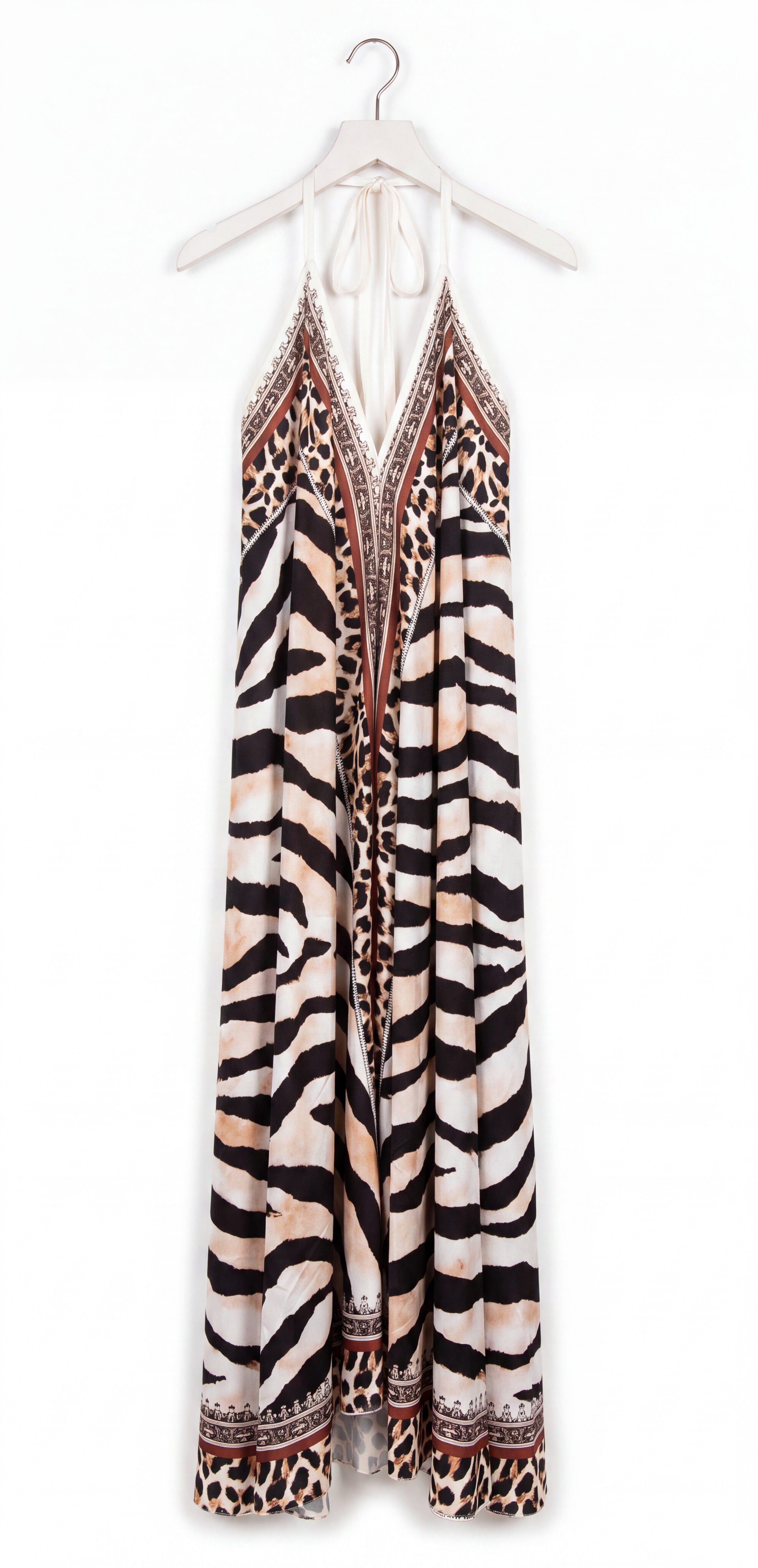 Savannah Safari Halter Maxi Dress