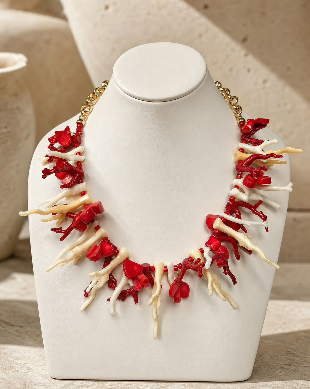 Mediterranean Coral Statement Necklace