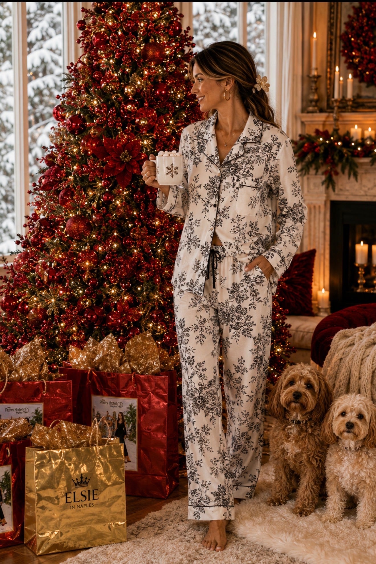 Winter Toile Pajama Set