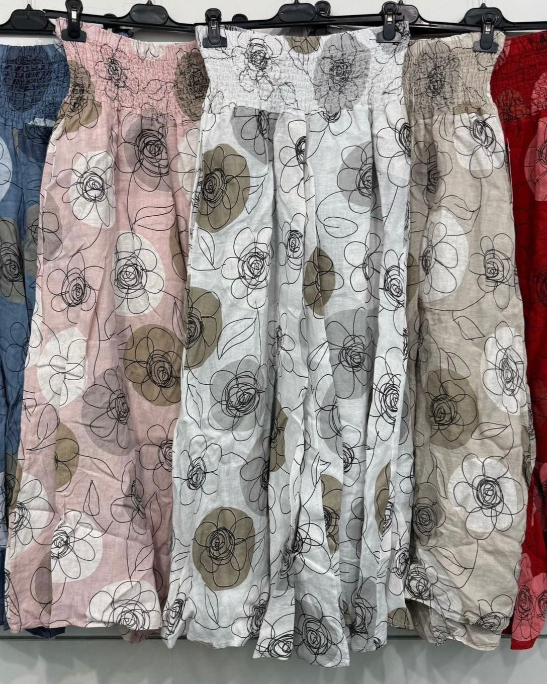 Printed Linen Pants