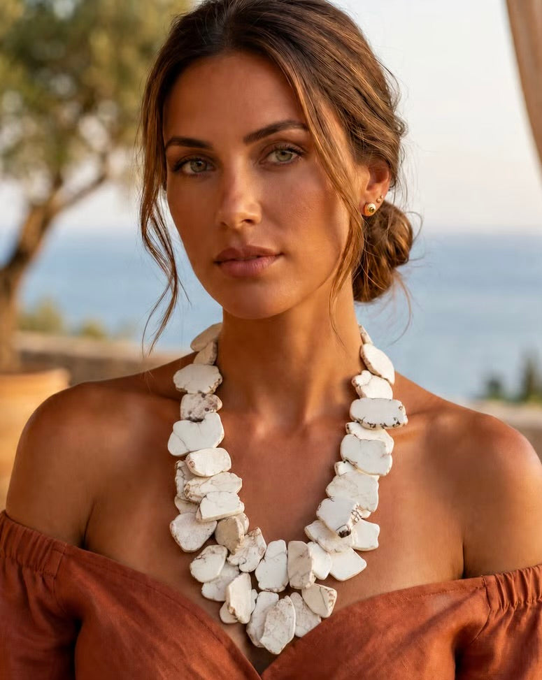Ivory Howlite Statement Necklace