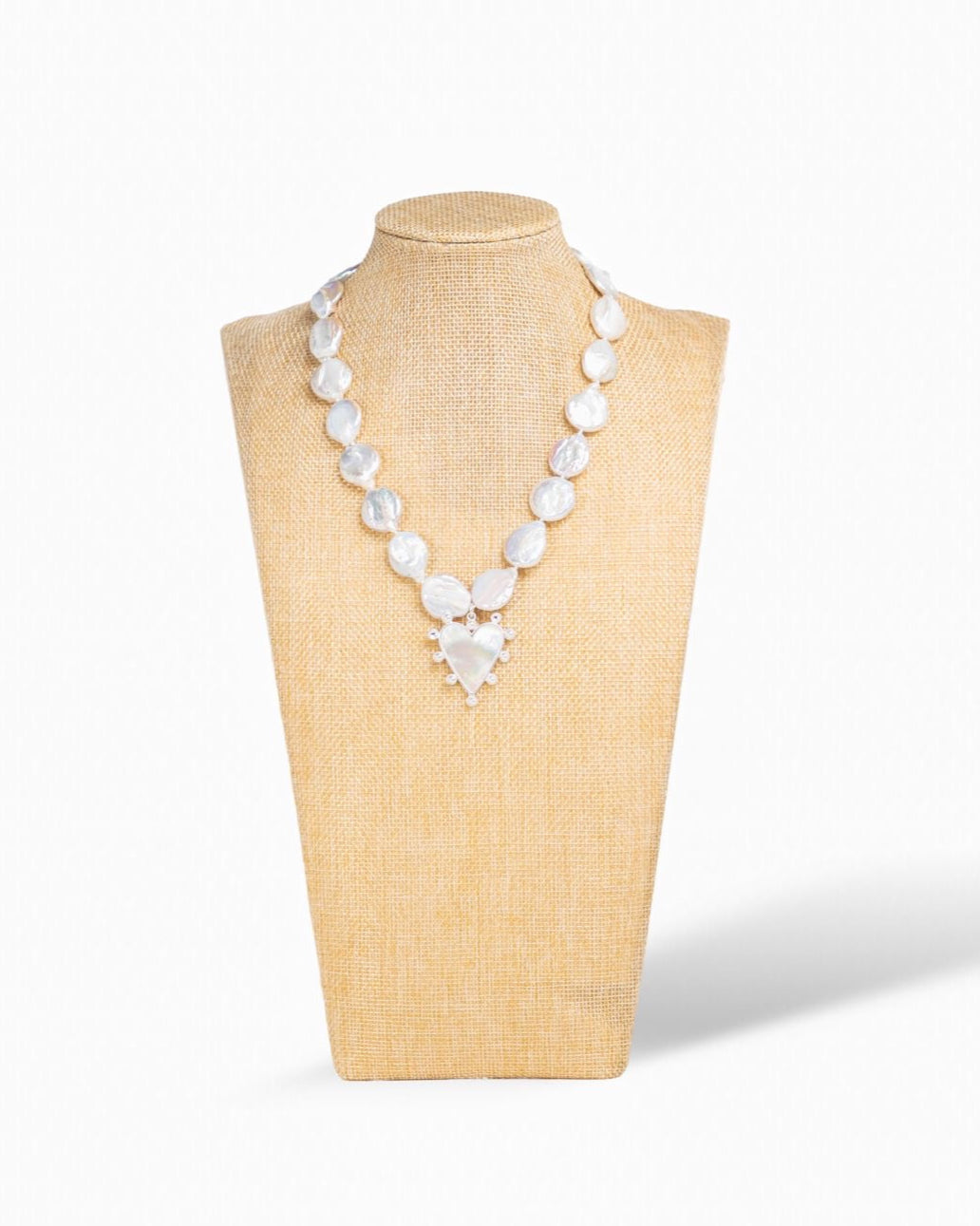 Coin Pearl Heart Necklace