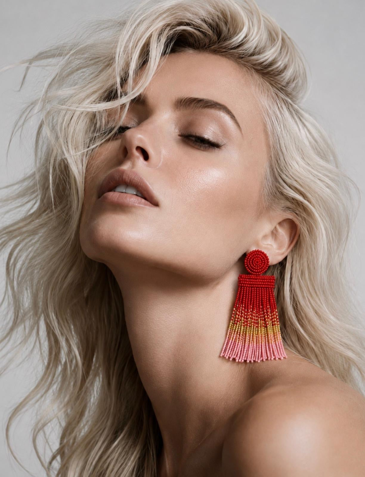The Mariposa Beaded Tassel Earrings