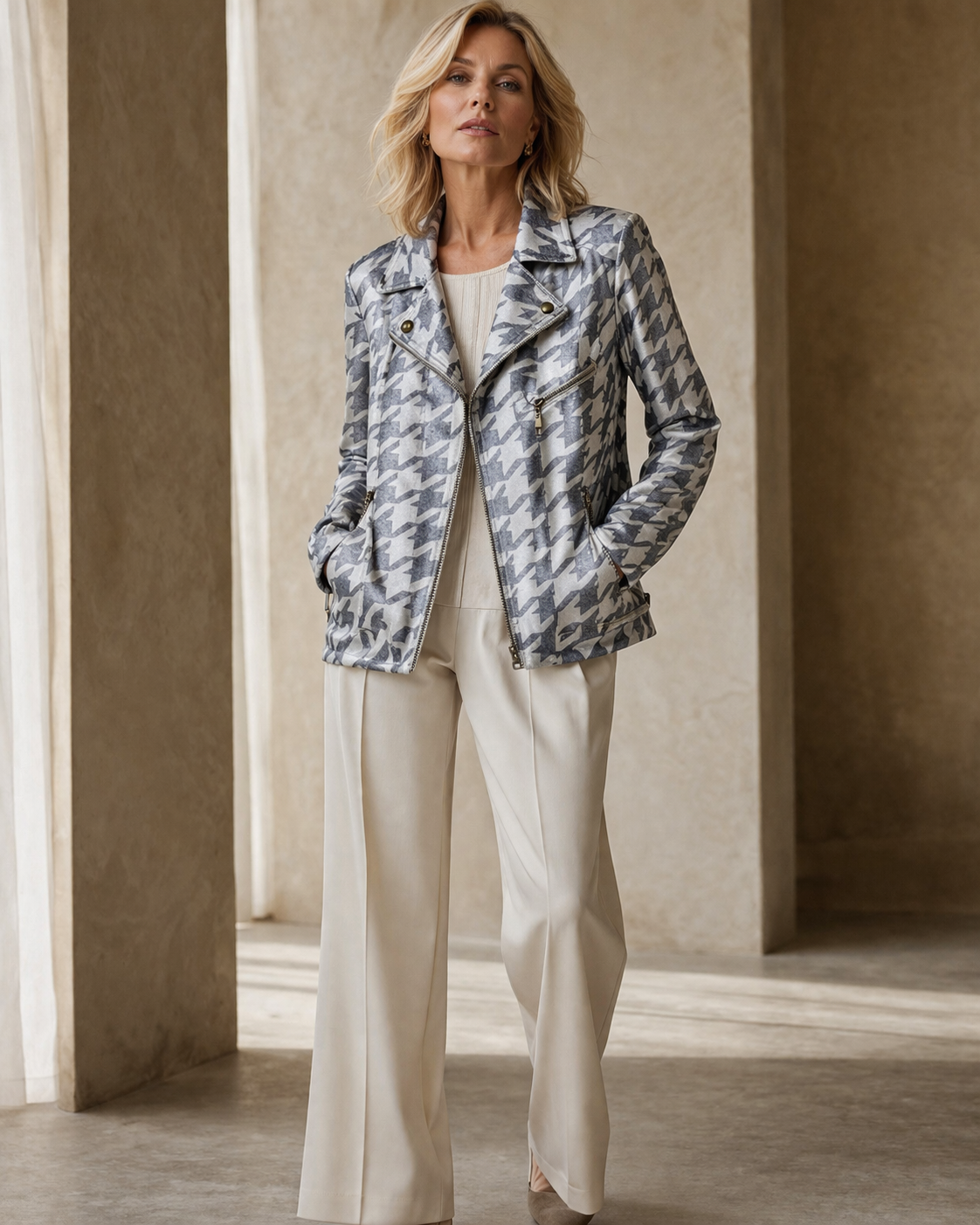 Houndstooth Moto Jacket