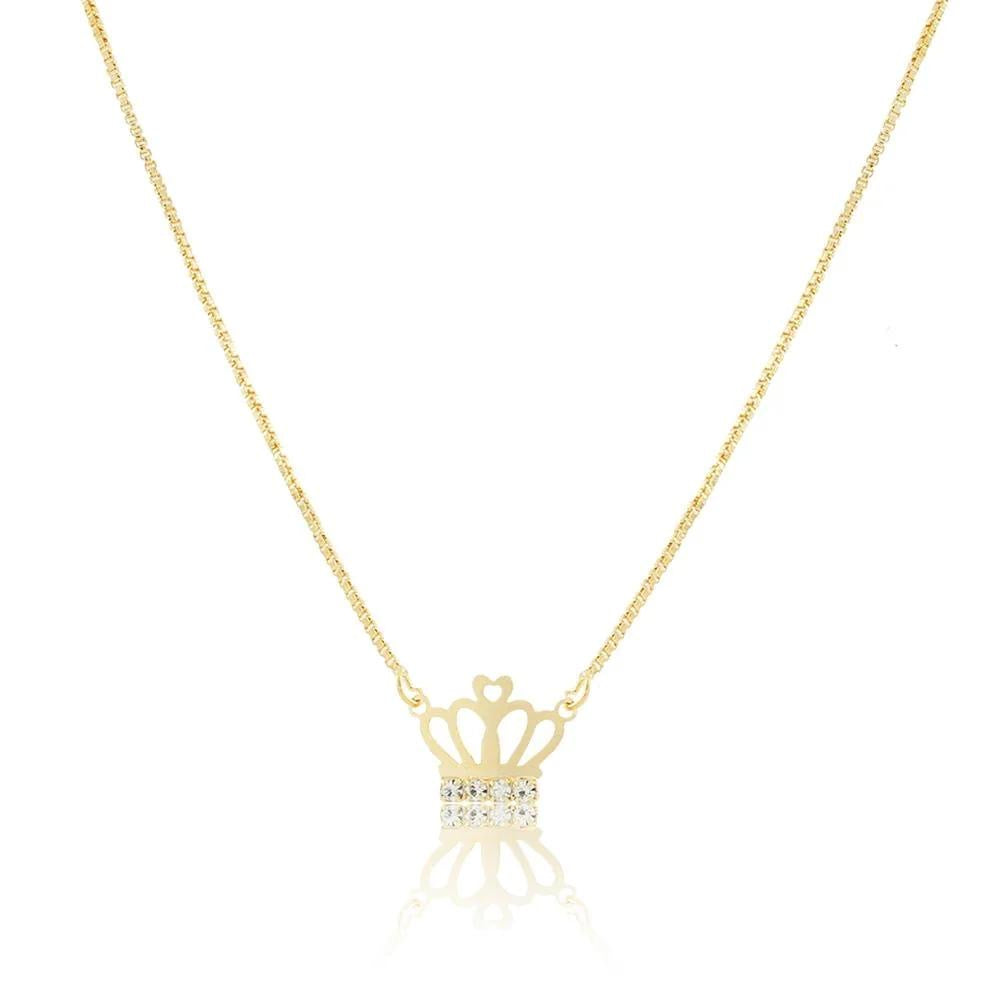 The Reina Crystal Crown Necklace