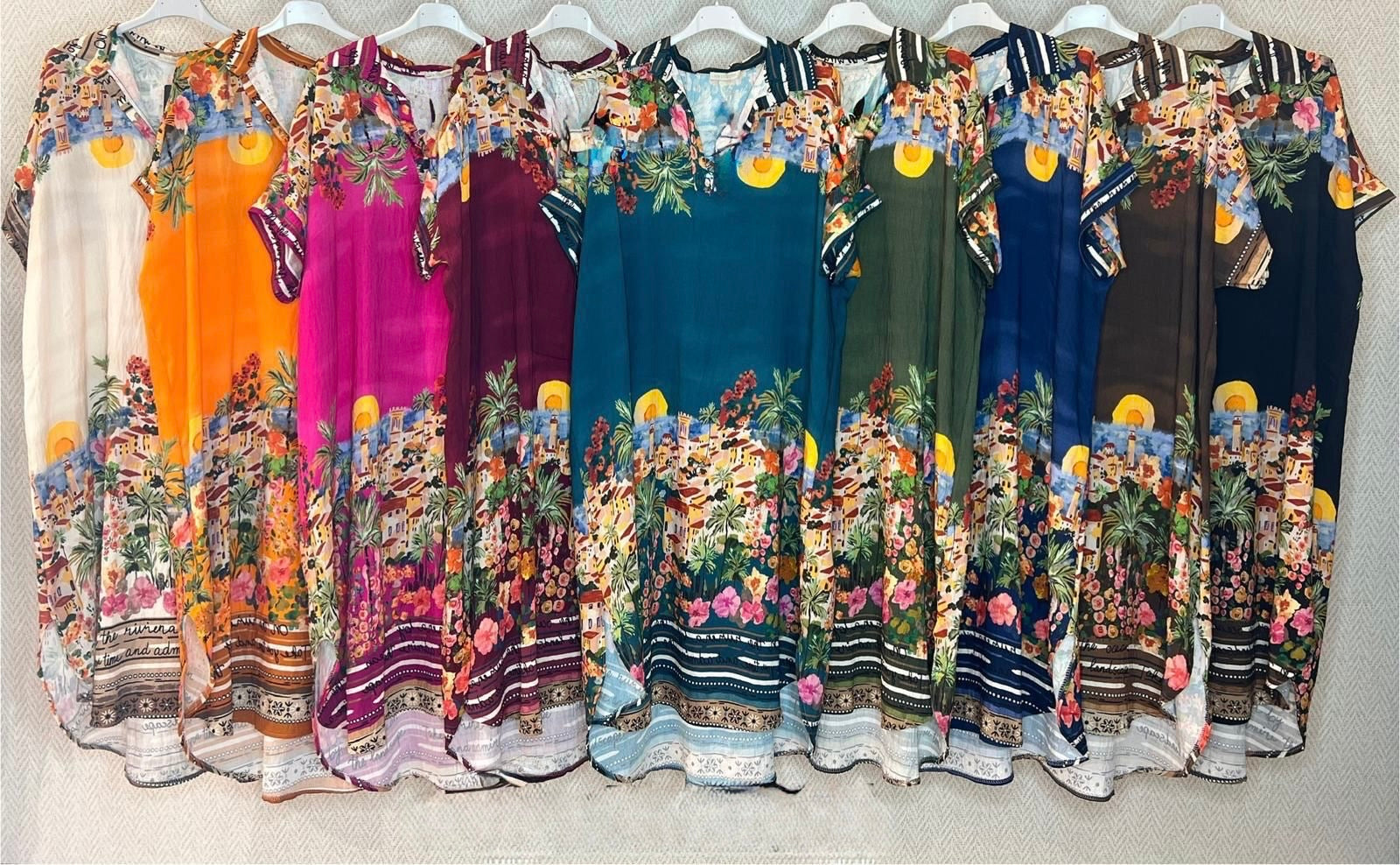 Tropical Sunset Print Dress
