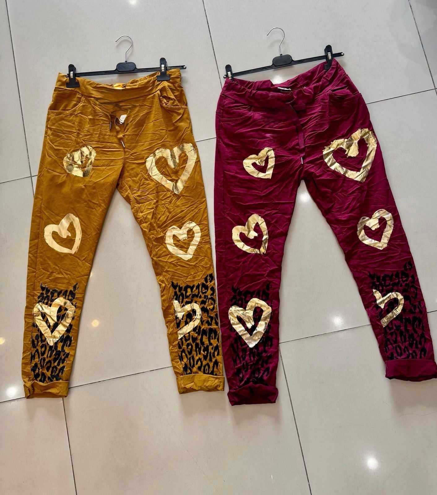 Gold Heart Magic Statement Pants
