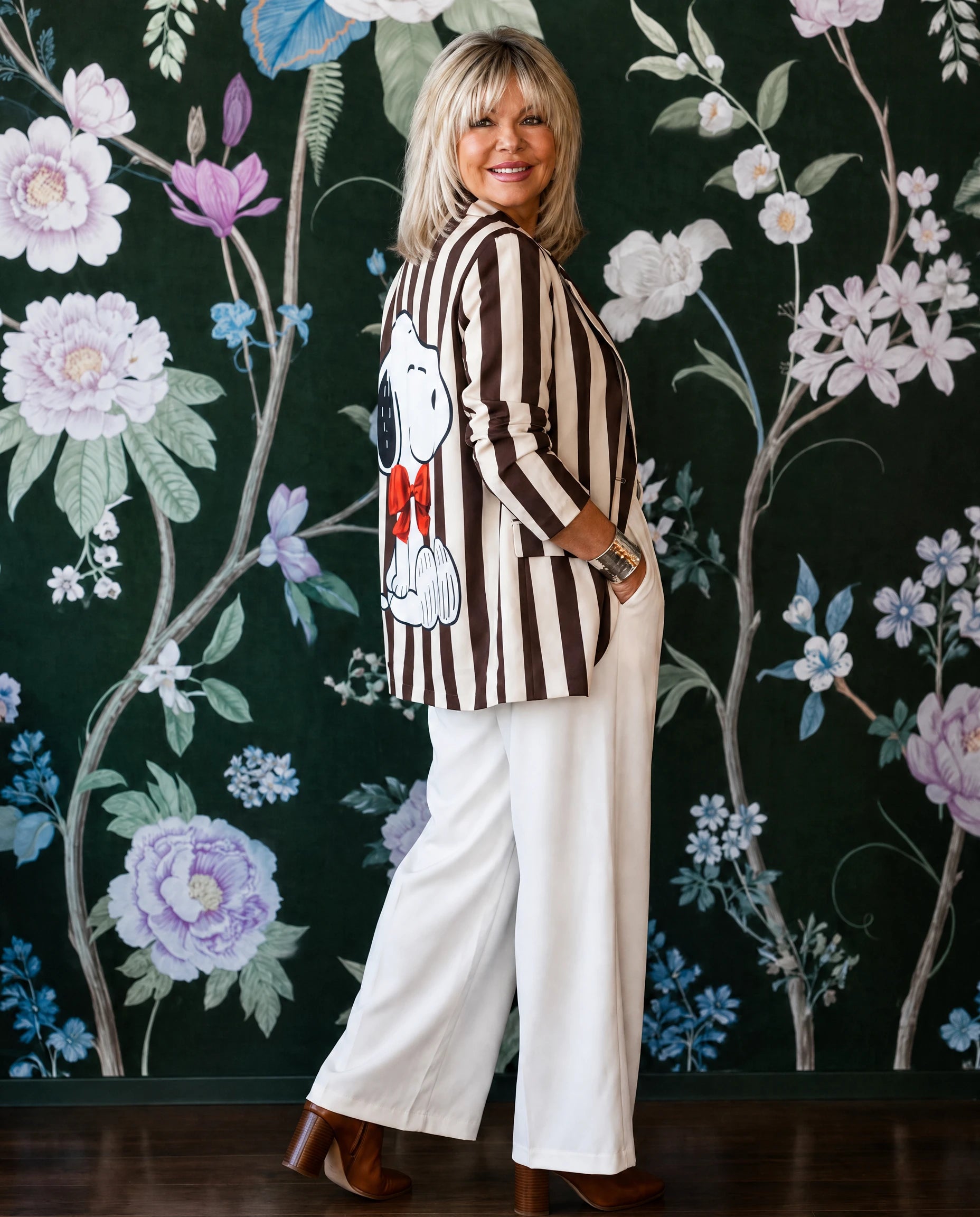 Snoopy Stripe Statement Blazer