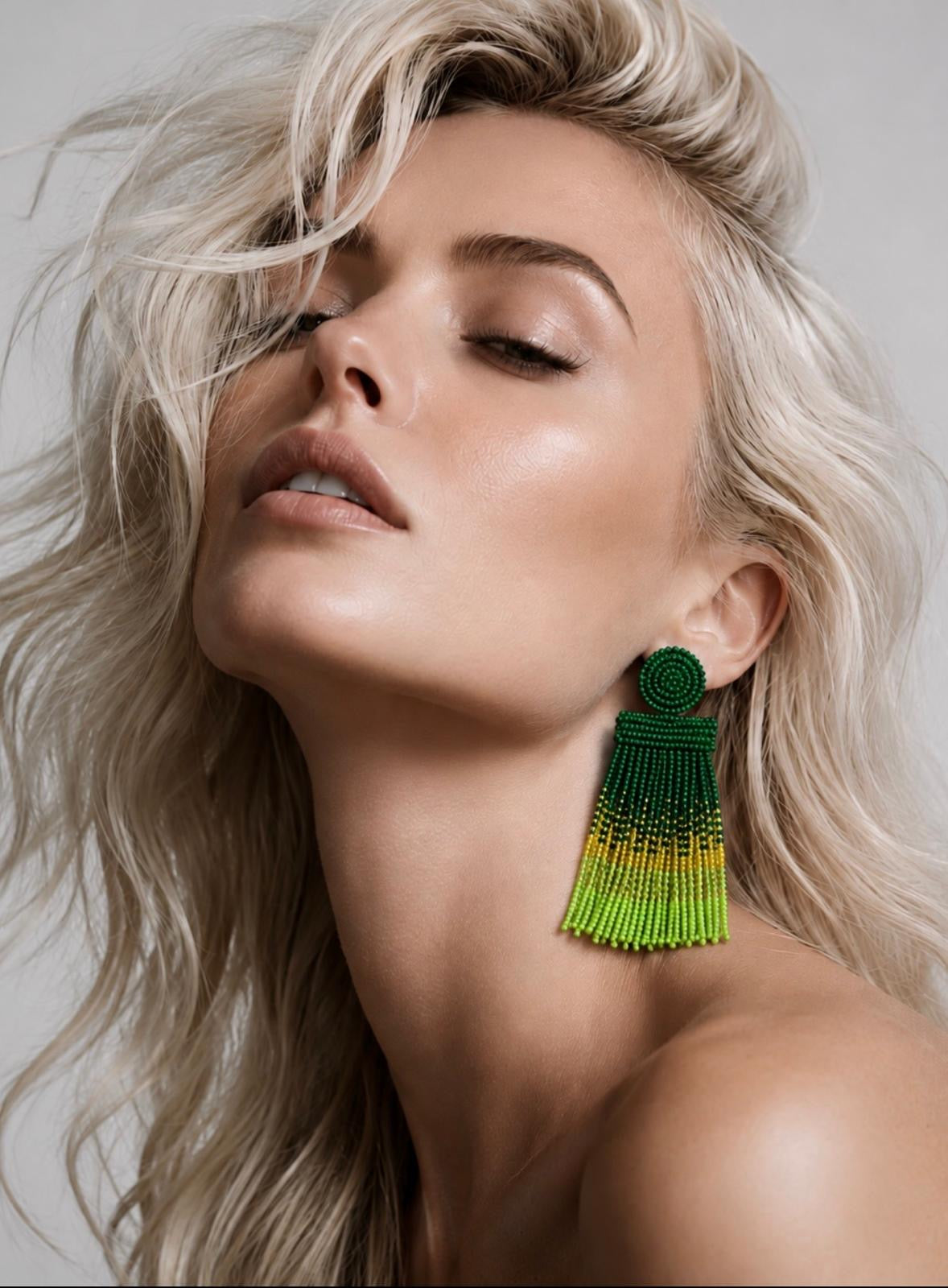The Mariposa Beaded Tassel Earrings