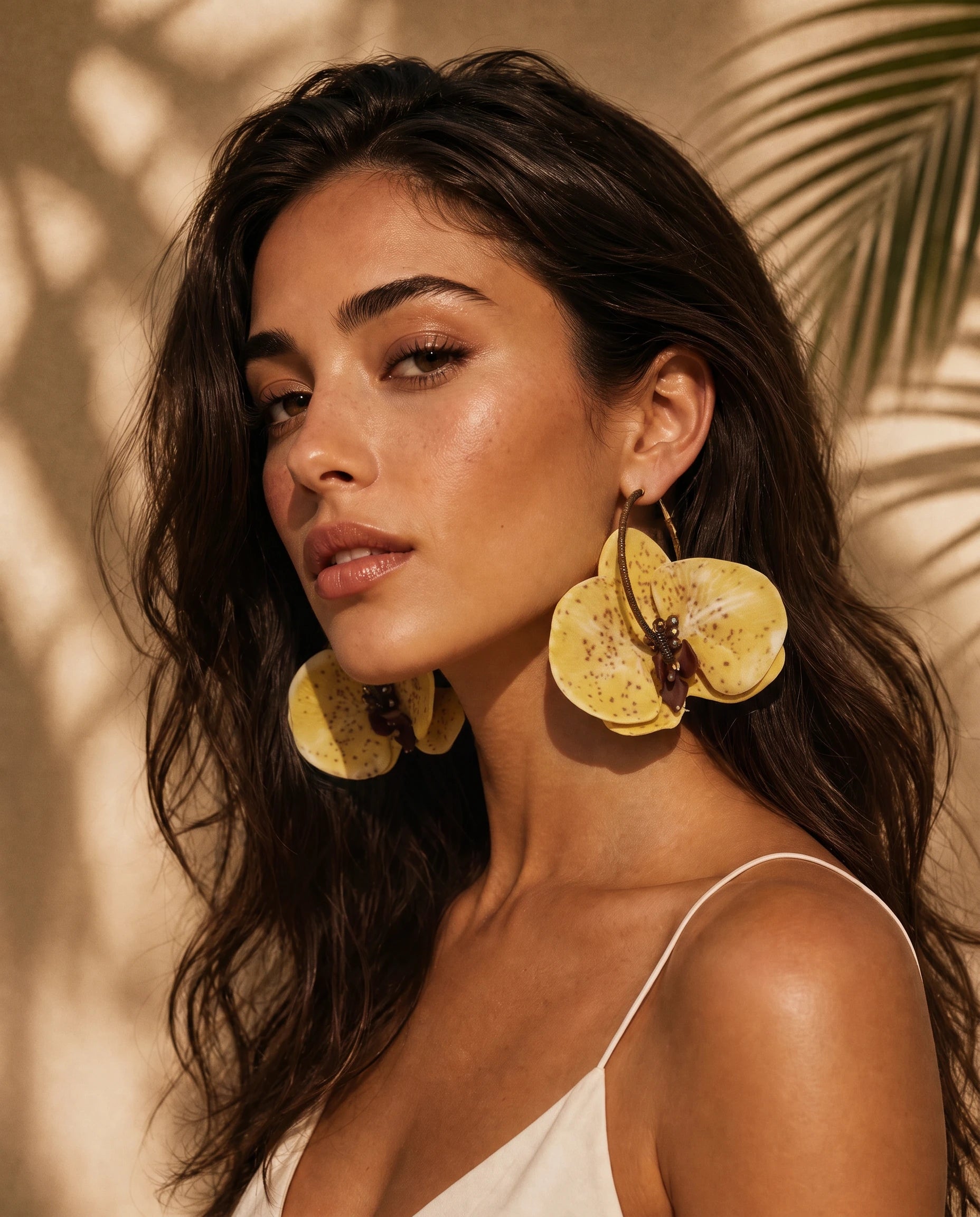 Canary Bloom Hoop Earrings