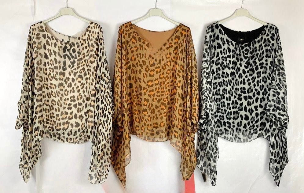 Leopard Print Long-Sleeve Top