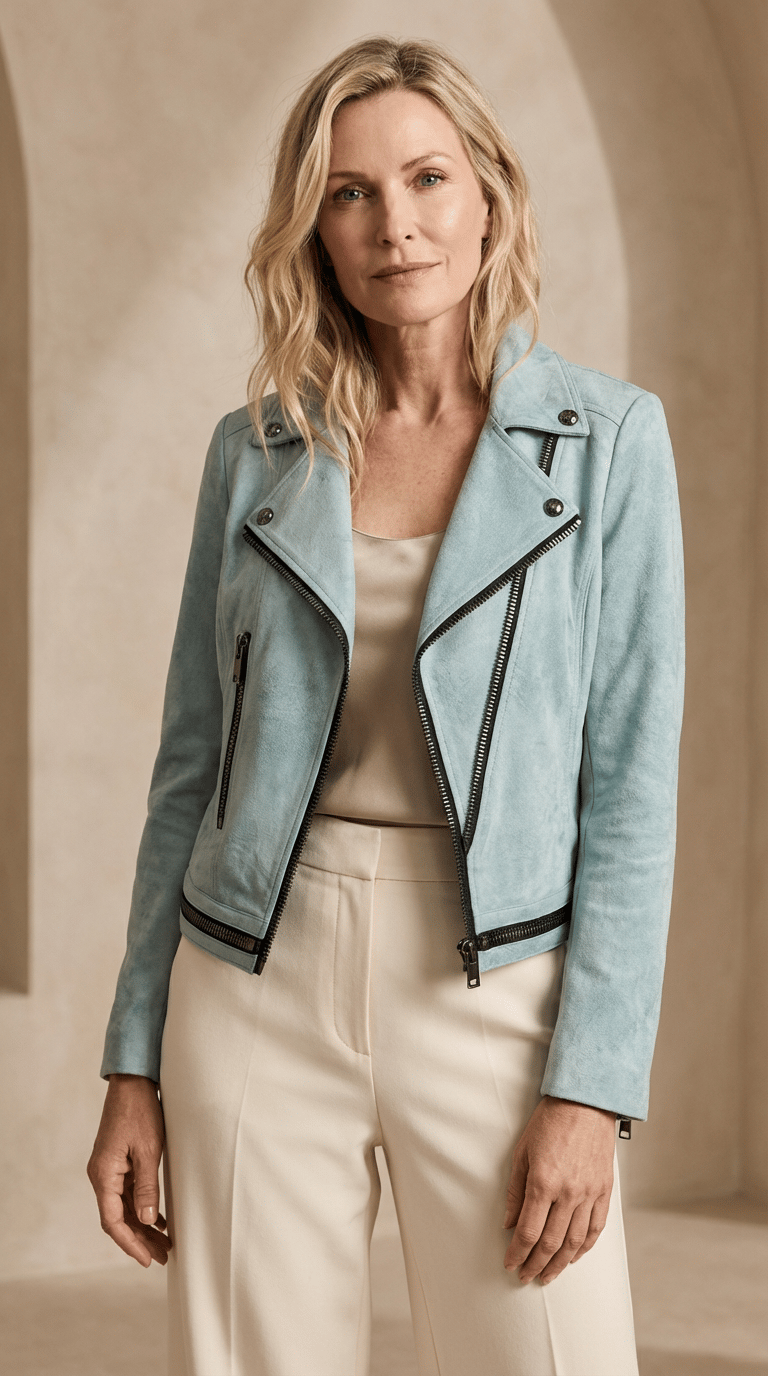 Aqua Luxe Moto Jacket