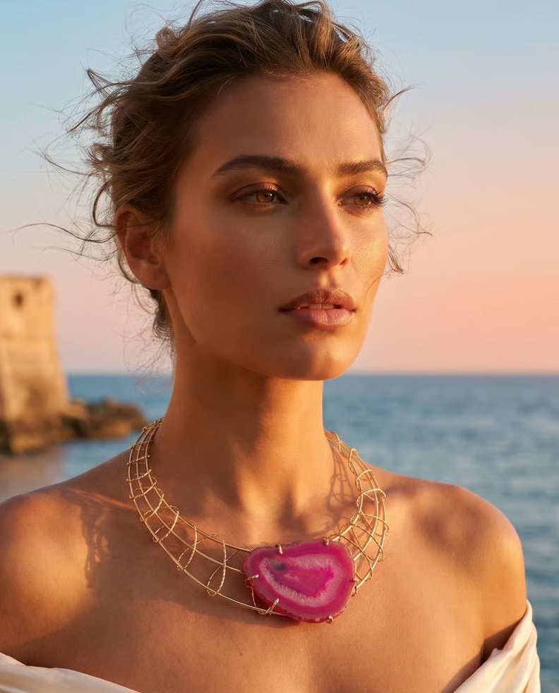 Fiamma Agate Collar Necklace