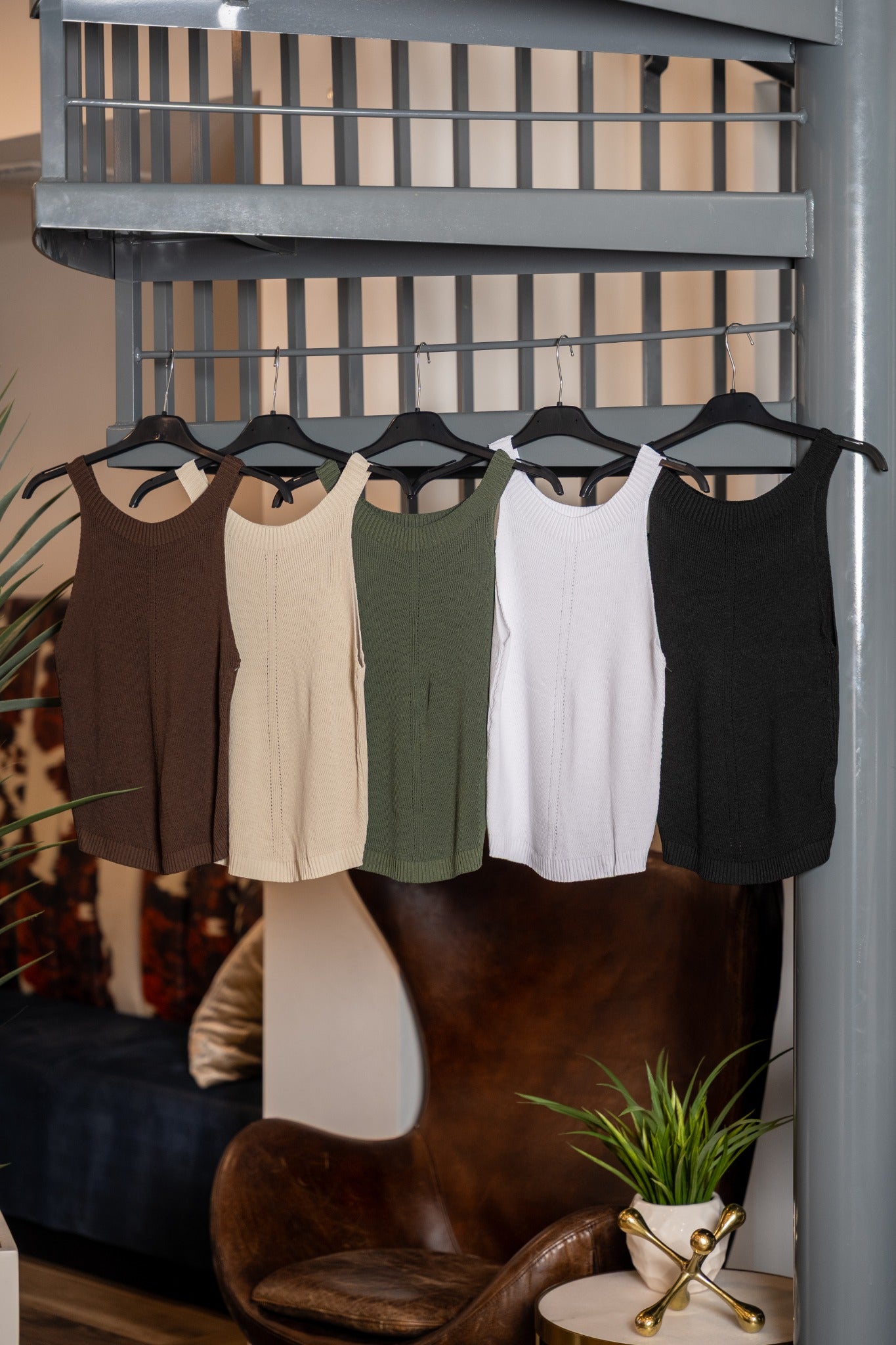 Ribbed Knit Sleeveless Tank